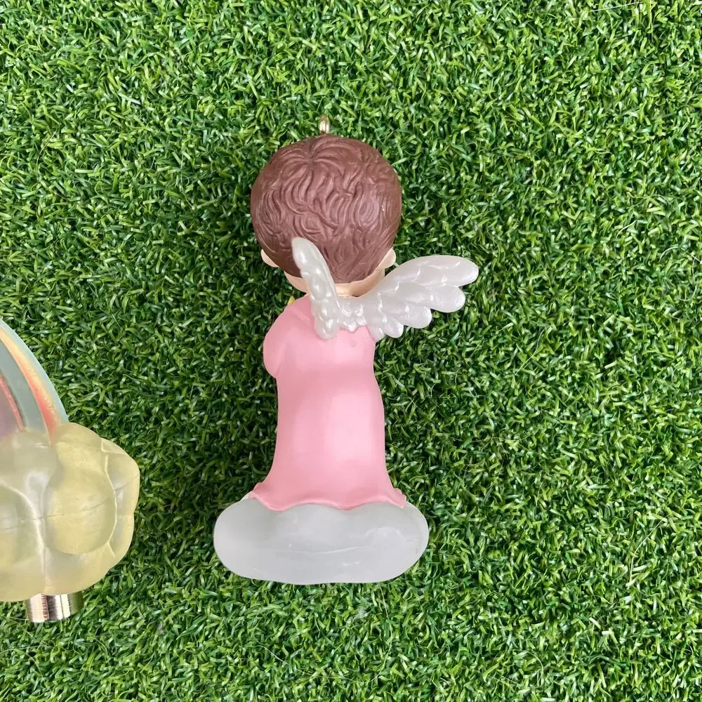 Vintage 1985 Hallmark Christmas Ornaments Katybeth Magic Lighted Rainbow Angel